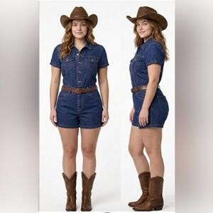 🔥💙 Beautiful Denim Shorts Romper 💙✨